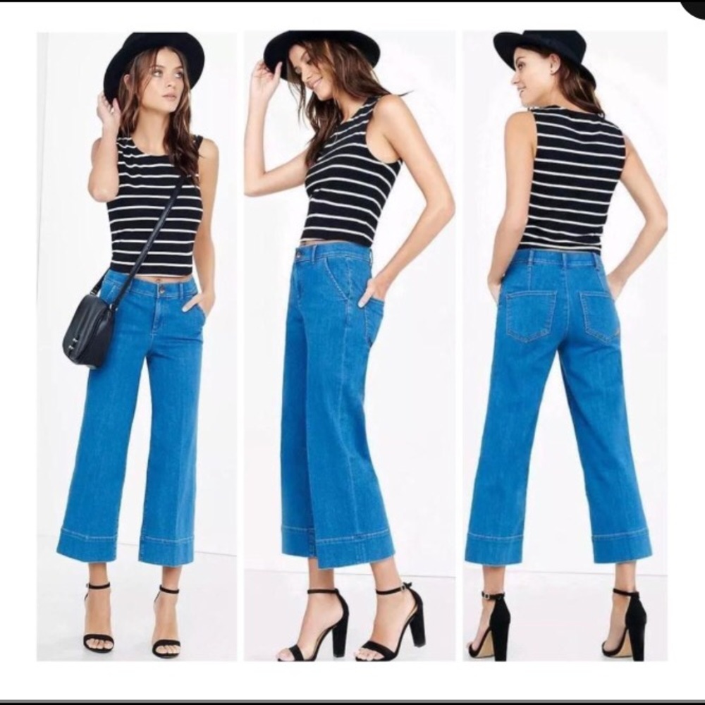 Express Wide Leg Crop Jeans - Picture 4 of 8